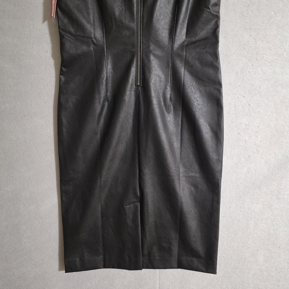 NWT Spanx Womens Leather Like Sleeveless Sheath Dress Luxe Black 20392R Size L - Picture 11 of 11